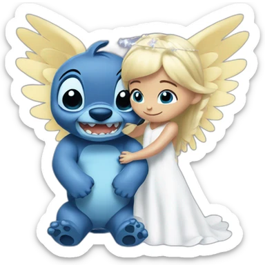 Angel and stich  sticker