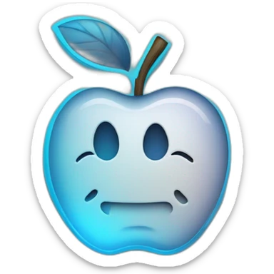 Apple Logo mit blauen neon licht sticker