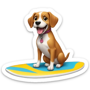 Dog in a surfboard sticker
