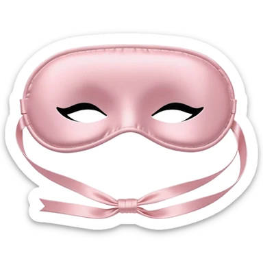 Powder pink satin sleep mask, with ribbon, no eyes sticker