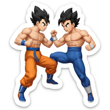 Goku punch Vegeta  sticker