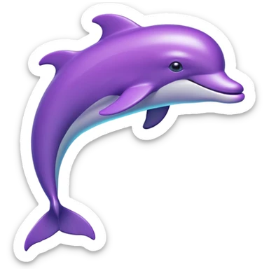 purple dolphin ￼ sticker