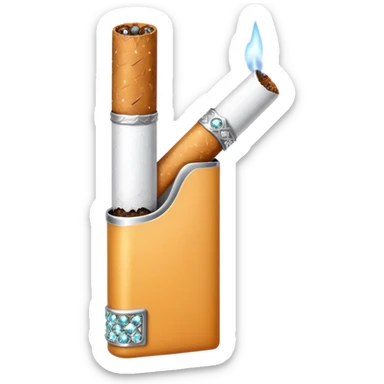 cigarette with rhinestones sticker