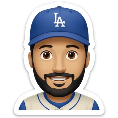 Can you make a guy with a black beard wearing an LA dodger hat? sticker