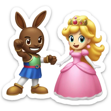 Nabbit and Princess Peach sticker