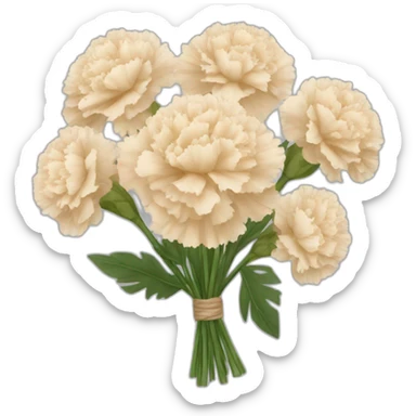 bouquet of 6 beige carnations sticker