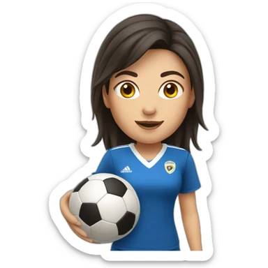 White Woman with dark hair playing soccer sticker