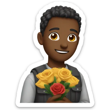 Boyfriend offering flowers  sticker