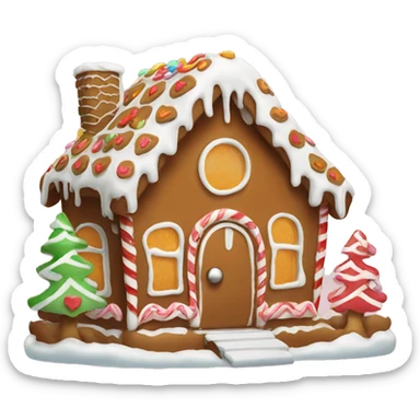 Cute gingerbread house sticker