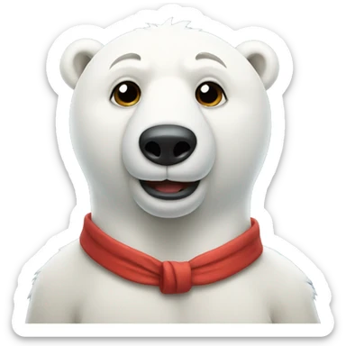 polar bear with a bow  sticker