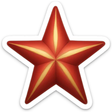 Red star with letter P and T together in the center of the star sticker