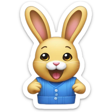 Lapin qui joue aux jeux video sticker