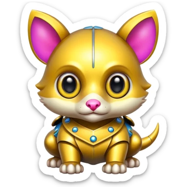 armored cute animals sticker