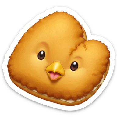 Chicken Nugget food emoji without a face sticker