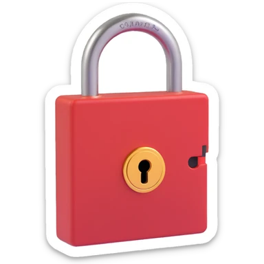 Closed padlock with a key inserted into it sticker