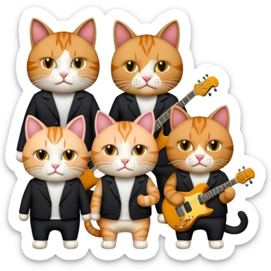 cats dressed as the band the deftones sticker