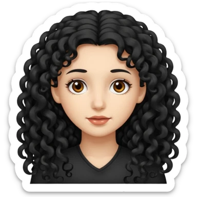 𝑅𝑎𝑔𝑎𝑧𝑧𝑎 𝑐𝑜𝑛 𝑐𝑎𝑝𝑒𝑙𝑙𝑖 𝑅𝑖𝑐𝑐𝑖 𝑛𝑒𝑟𝑖 𝑙𝑢𝑛𝑔ℎ𝑖 sticker