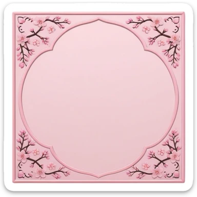 islamic prayer mat soft pink with cherry blossom design  sticker