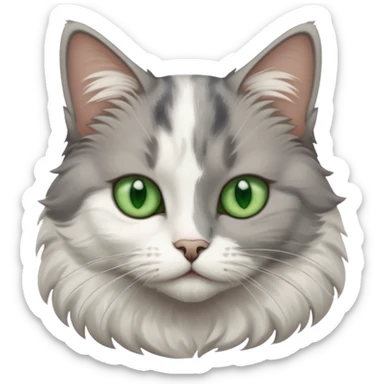 Gatita gris y blanca  sticker
