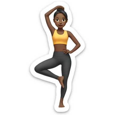 stretching girl in yoga pants sticker