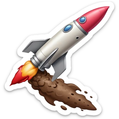 turd with lipstick sitting on a rocket heading to the moon sticker