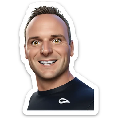 smiling portrait of a man sticker