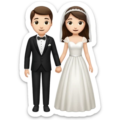 bride and groom in wedding sticker