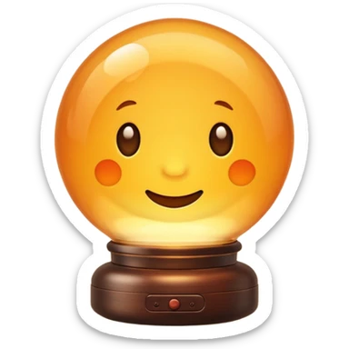 Lamp with warm glow sticker