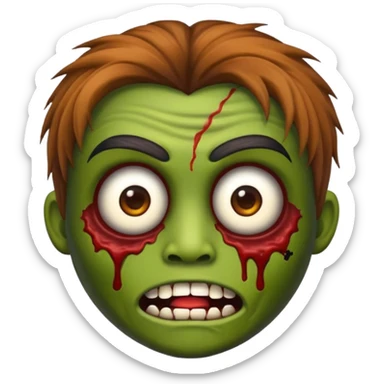 emoji de iphone de zumbi com o cabelo do james cook da serie skins sticker