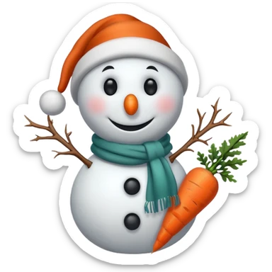 snowman with scarf sticker