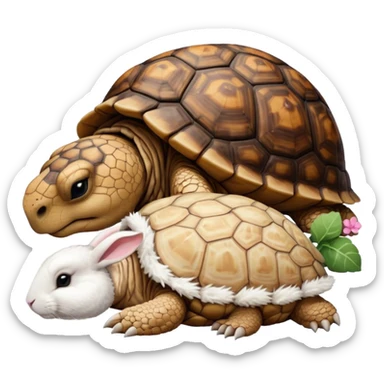 Tortu qui dort et lapin qui mange sticker