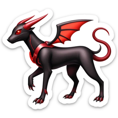 Shiny Gothic Exotic Futuristic Houndoom-Genesect-Pokémon-Fakémon-hybrid-creature sticker