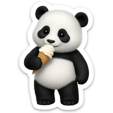 Panda eating ice cream sticker