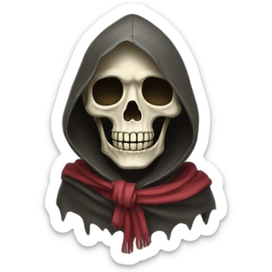 hooded skeleton with scarf sticker