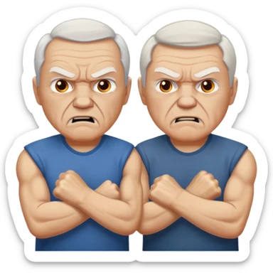 two angry white elder fight  sticker