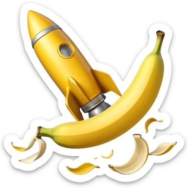 rocket slipped on banana peel  sticker