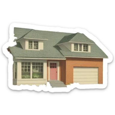 house 1950s sticker