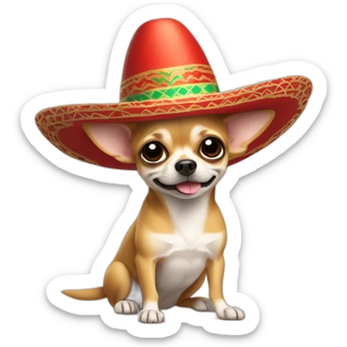 Chihuahua in Mexican hat adios sticker
