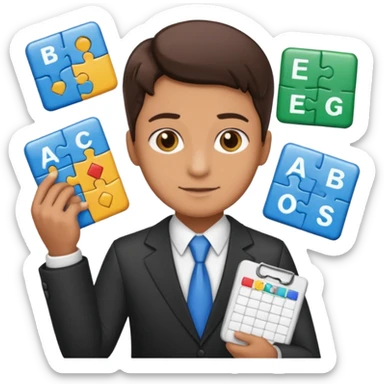 aUDITOR with spreadsheet emoji, ADD A puzzle and a Balance for accounting sticker