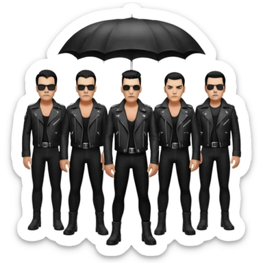 Whole rammstein band standing as a group sticker