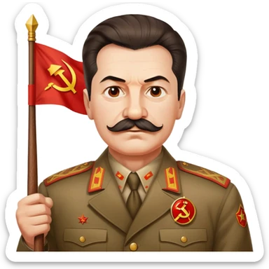 Stalin holding USSR flag sticker