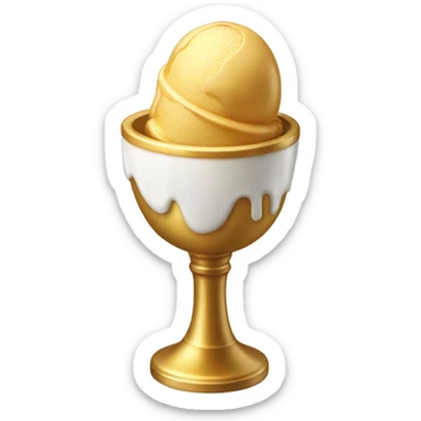 Golden goblet with ice cream in it. sticker