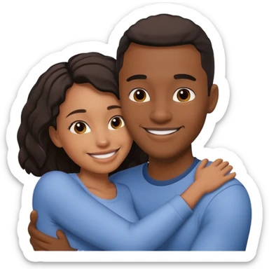 black couple hugging sticker