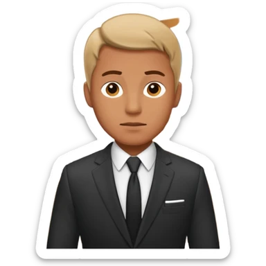 a man thinking about hotel reception sticker