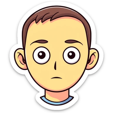 fat guy with really big eyes sticker