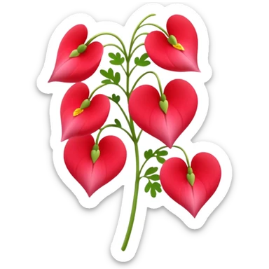 Dicentra spectabilis in red sticker