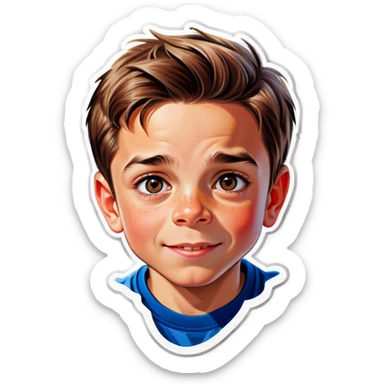 realistic portrait of a boy sticker