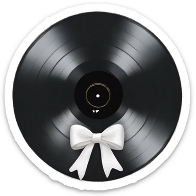  vinyl record with white bow sticker