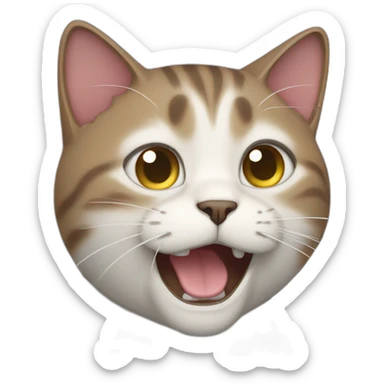 cat crying hysterically sticker