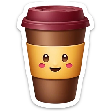 burgundy TAKEAWAY coffee sticker